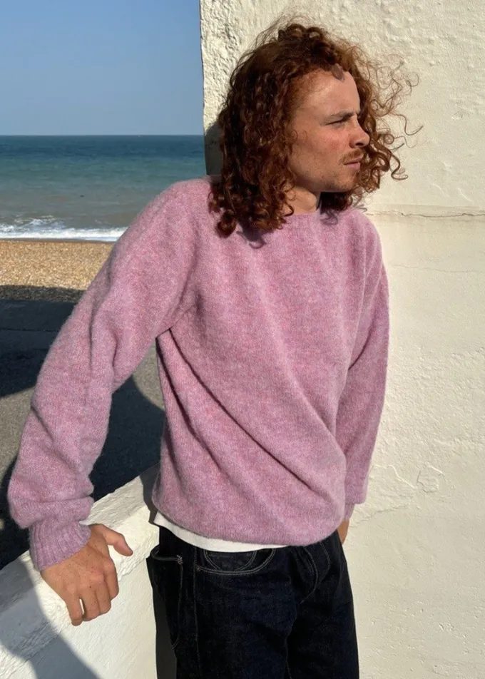 Knitwear & Tops*Gloverall Oxford Brushed Lambswool Jumper Purple