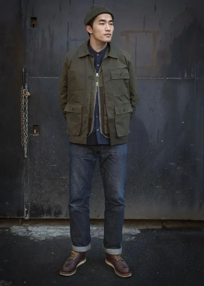 Jackets*Gloverall Renewed Serviceman Jacket Khaki