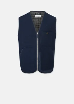 Jackets*Gloverall Renewed Works Vest Navy