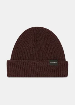 Hats | Hats*Gloverall Ribbed Merino Beanie Hat Burgundy