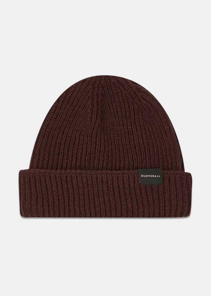 Hats | Hats*Gloverall Ribbed Merino Beanie Hat Burgundy