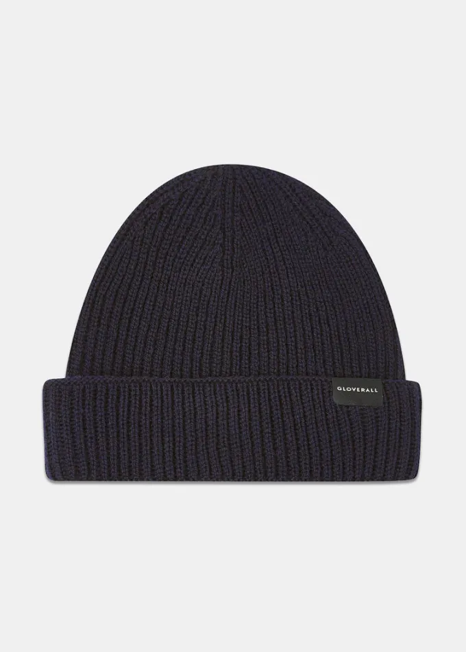 Hats | Hats*Gloverall Ribbed Merino Beanie Hat Navy