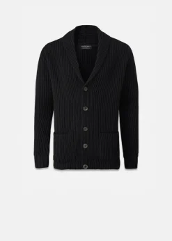 Knitwear & Tops*Gloverall Shawl Collar Cardigan Black