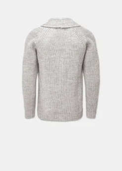 Knitwear & Tops*Gloverall Shawl Collar Cardigan Light Grey