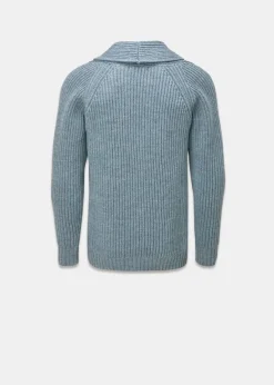 Knitwear & Tops*Gloverall Shawl Collar Cardigan Light Blue