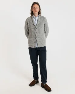 Knitwear & Tops*Gloverall Shawl Collar Cardigan Light Grey