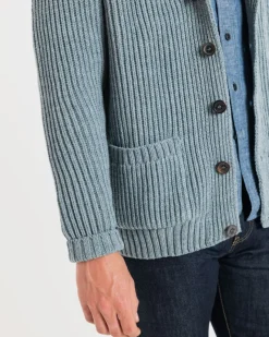 Knitwear & Tops*Gloverall Shawl Collar Cardigan Light Blue