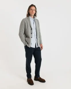 Knitwear & Tops*Gloverall Shawl Collar Cardigan Light Grey