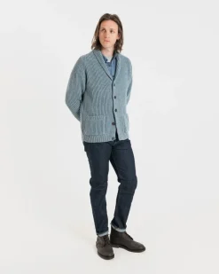 Knitwear & Tops*Gloverall Shawl Collar Cardigan Light Blue