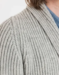 Knitwear & Tops*Gloverall Shawl Collar Cardigan Light Grey