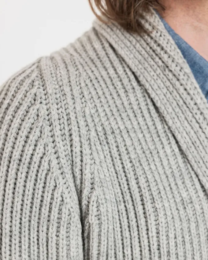 Knitwear & Tops*Gloverall Shawl Collar Cardigan Light Grey