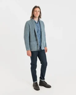 Knitwear & Tops*Gloverall Shawl Collar Cardigan Light Blue