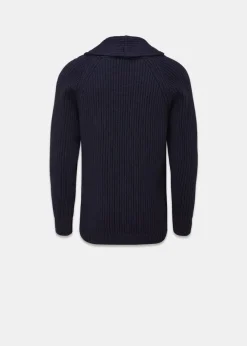 Knitwear & Tops*Gloverall Shawl Collar Cardigan Navy