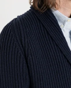 Knitwear & Tops*Gloverall Shawl Collar Cardigan Navy