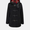 Duffle Coats*Gloverall Short Slim Fit Duffle Coat Black Royal Stewart