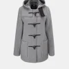 Duffle Coats*Gloverall Short Slim Fit Duffle Coat Silver Prince of Wales