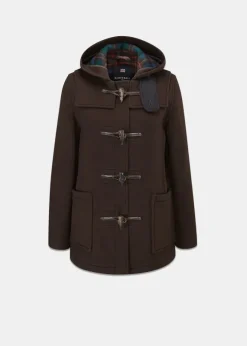Duffle Coats*Gloverall Short Slim Fit Duffle Coat Brown Tartan