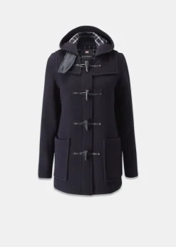 Duffle Coats*Gloverall Short Slim Fit Duffle Coat Navy Check
