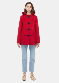 Duffle Coats*Gloverall Short Slim Fit Duffle Coat Red
