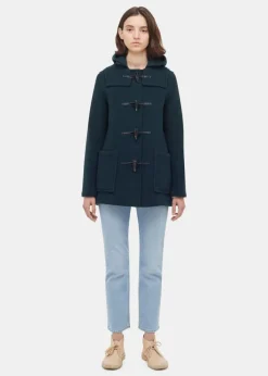 Duffle Coats*Gloverall Short Slim Green Duffle Coat