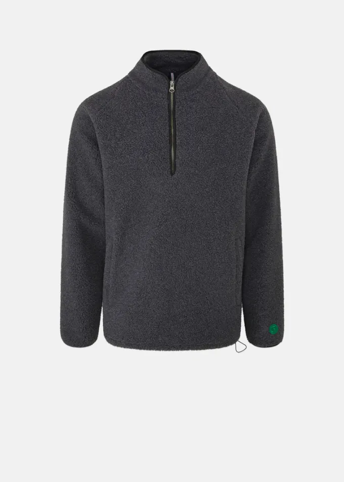 Knitwear & Tops*Gloverall Somerset Zip Fleece Charcoal