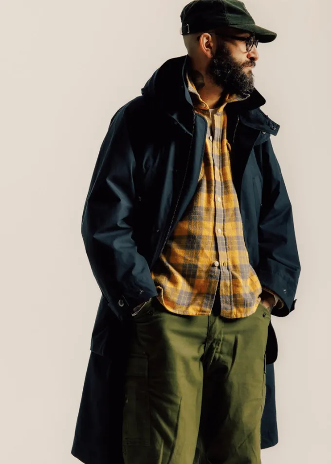 Overcoats*Gloverall Stanley Parka Black Navy