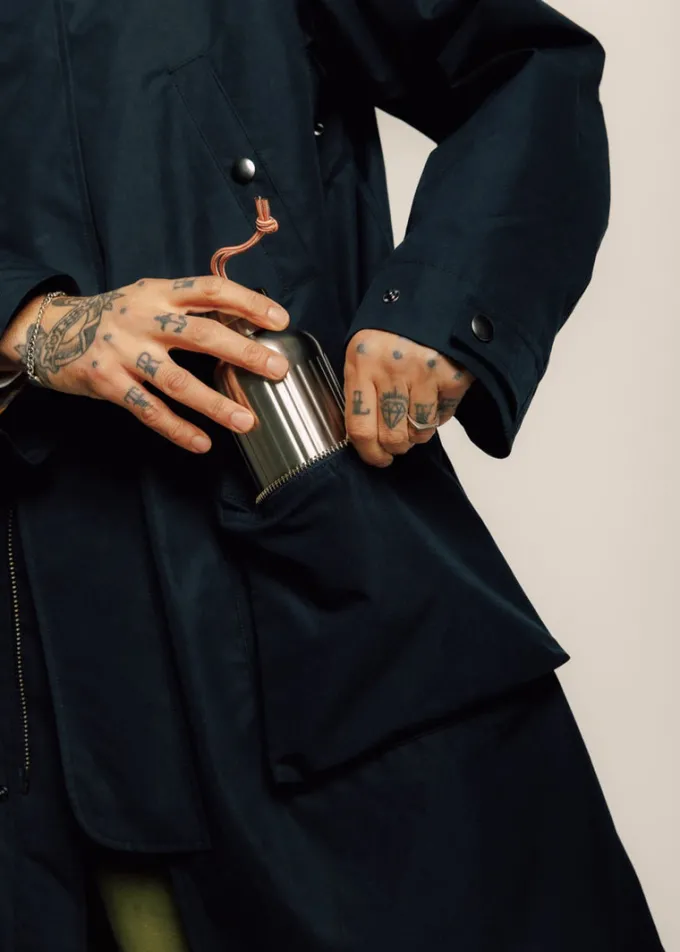 Overcoats*Gloverall Stanley Parka Black Navy