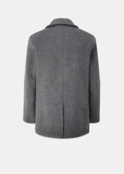 Peacoats*Gloverall Tartan Churchill Peacoat Grey Black Watch