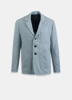 Jackets*Gloverall Textured Worker Blazer Light Blue