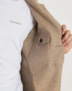 Jackets*Gloverall Textured Worker Blazer Tan