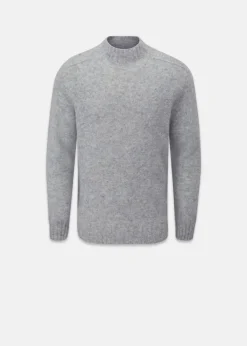 Knitwear & Tops*Gloverall Windsor Lambswool Jumper Light Grey