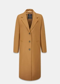 Overcoats*Gloverall Women's Chesterfield Refined Overcoat Camel