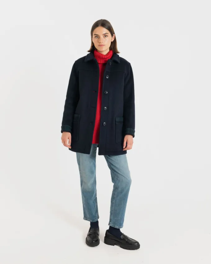 Jackets*Gloverall Women's George Jacket Navy Black Watch