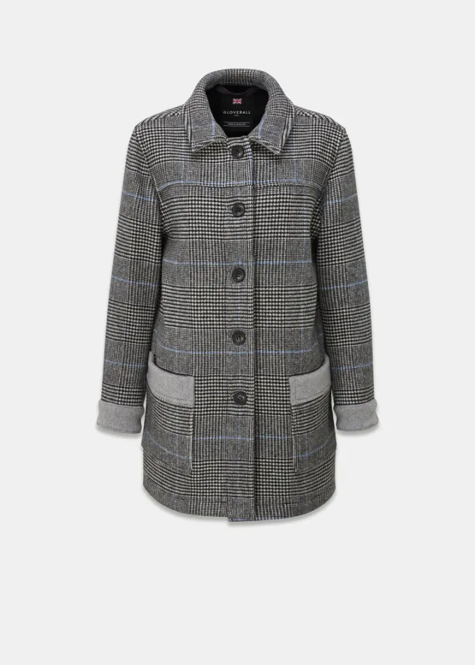 Jackets*Gloverall Women's George Jacket Prince of Wales Silver