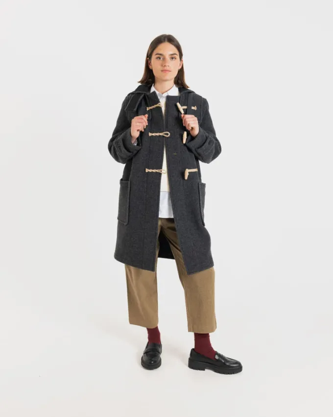Duffle Coats*Gloverall Women's Original Monty Duffle Coat Charcoal
