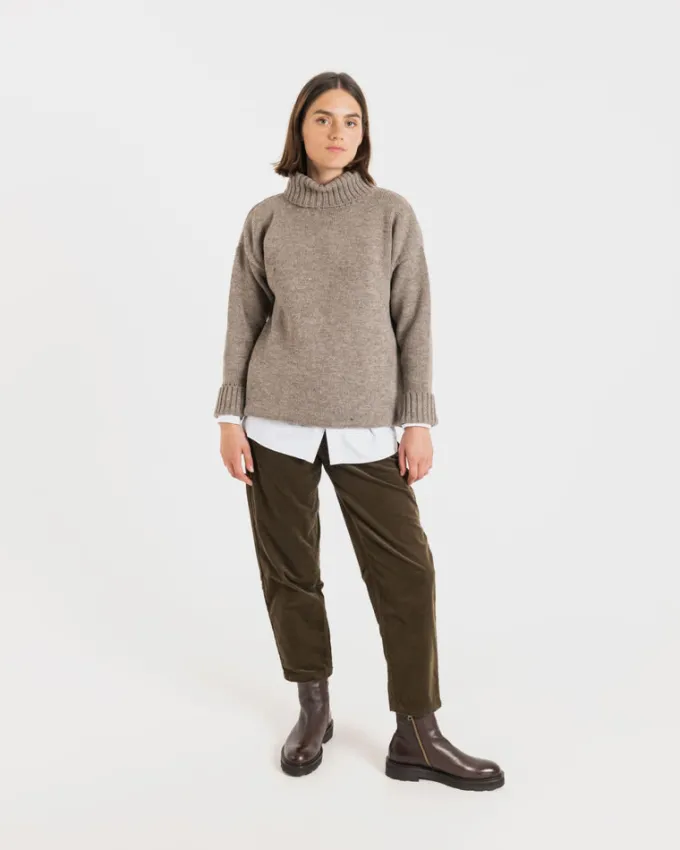 Knitwear & Tops*Gloverall Women's Submariner Jumper Mushroom