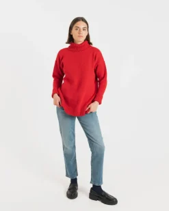 Knitwear & Tops*Gloverall Women's Submariner Jumper Red