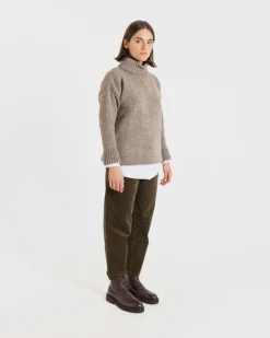 Knitwear & Tops*Gloverall Women's Submariner Jumper Mushroom